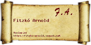 Fitzkó Arnold névjegykártya